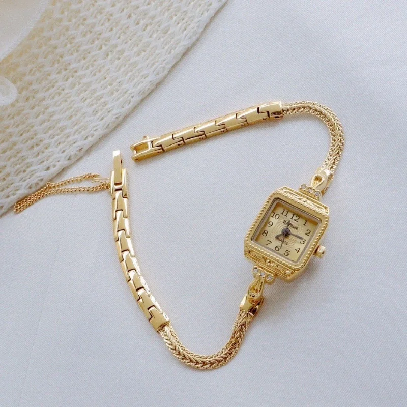 Luxury Watch Vintage - Jam tangan gelang kotak wanita, arloji