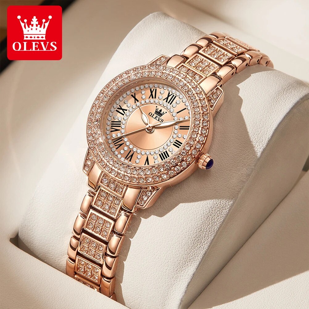 Luxury Watch Gold - OLEVS jam tangan kuarsa wanita, jam