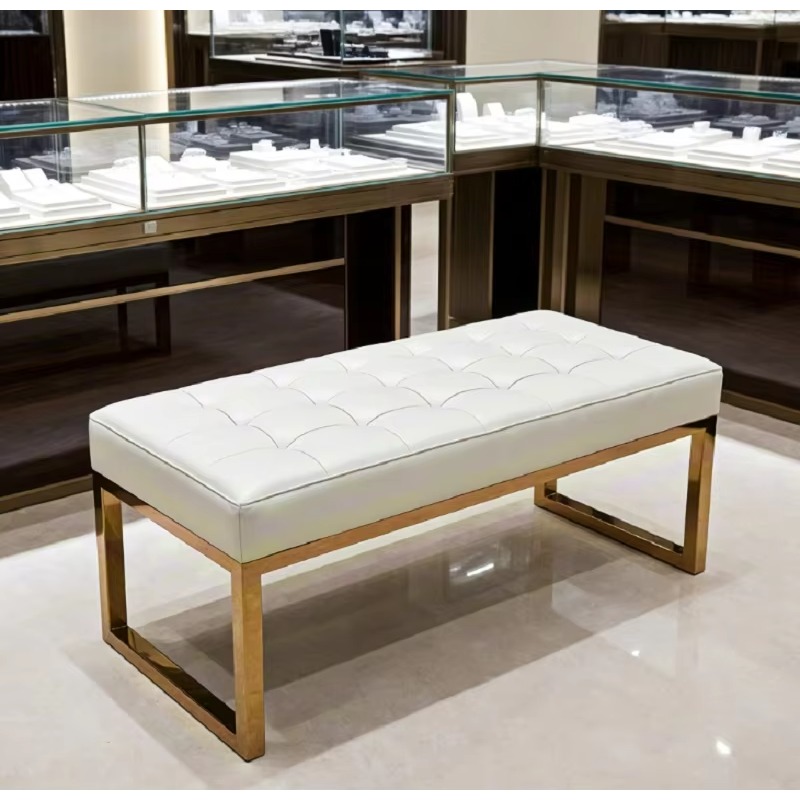 Luxury Watch Boutique - Bangku Tunggu Jahitan Kancing Buatan Tangan,