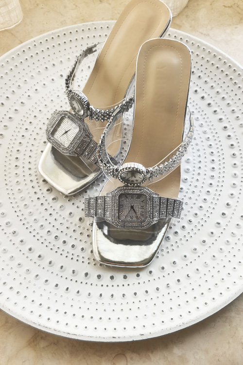 Luxury Watch In Usa - Sepatu hak tinggi kristal desain asli,