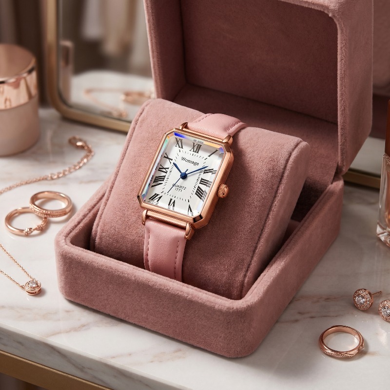 Luxury Watch Index - Jam Tangan Kuarsa Persegi Panjang Modis