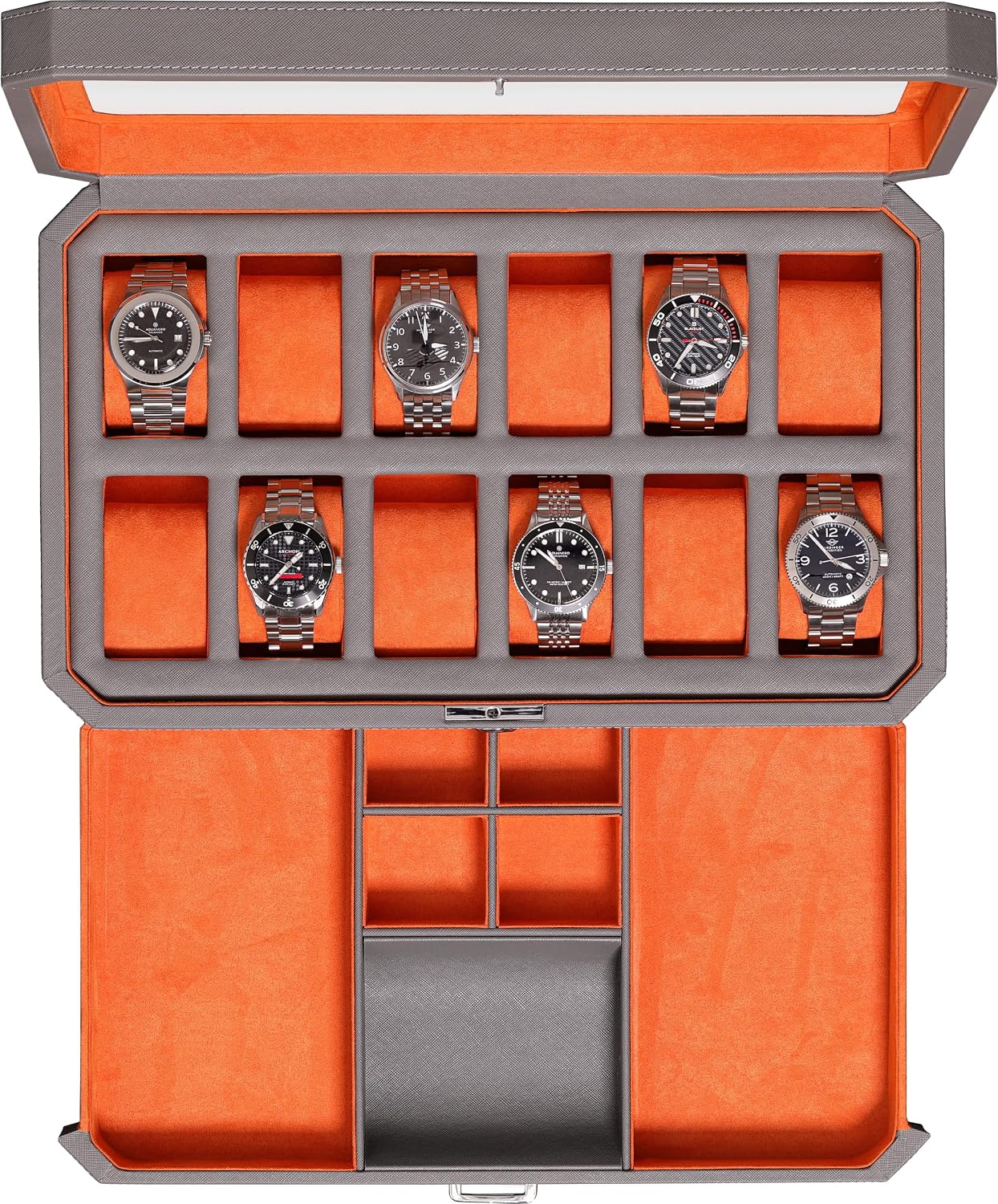 Luxury Watch Display Case - Kotak Jam Tangan Kulit 12 Slot