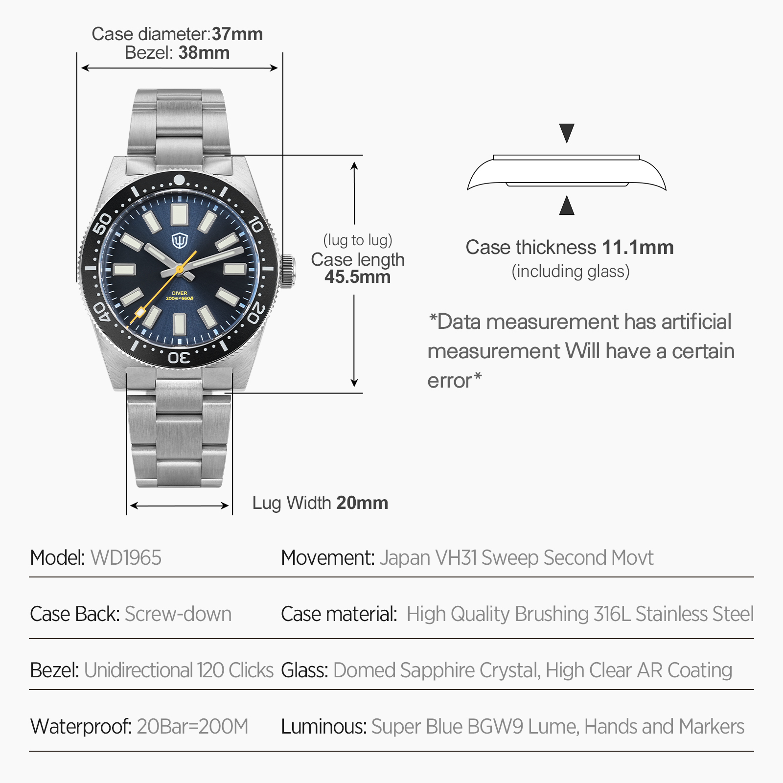 Jam Tangan Pria Watchdives 37M - Best Luxury Quartz Watch ulasan dan harga