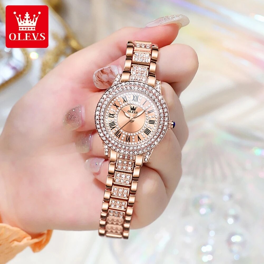 OLEVS jam tangan kuarsa wanita - Luxury Watch Gold ulasan dan harga