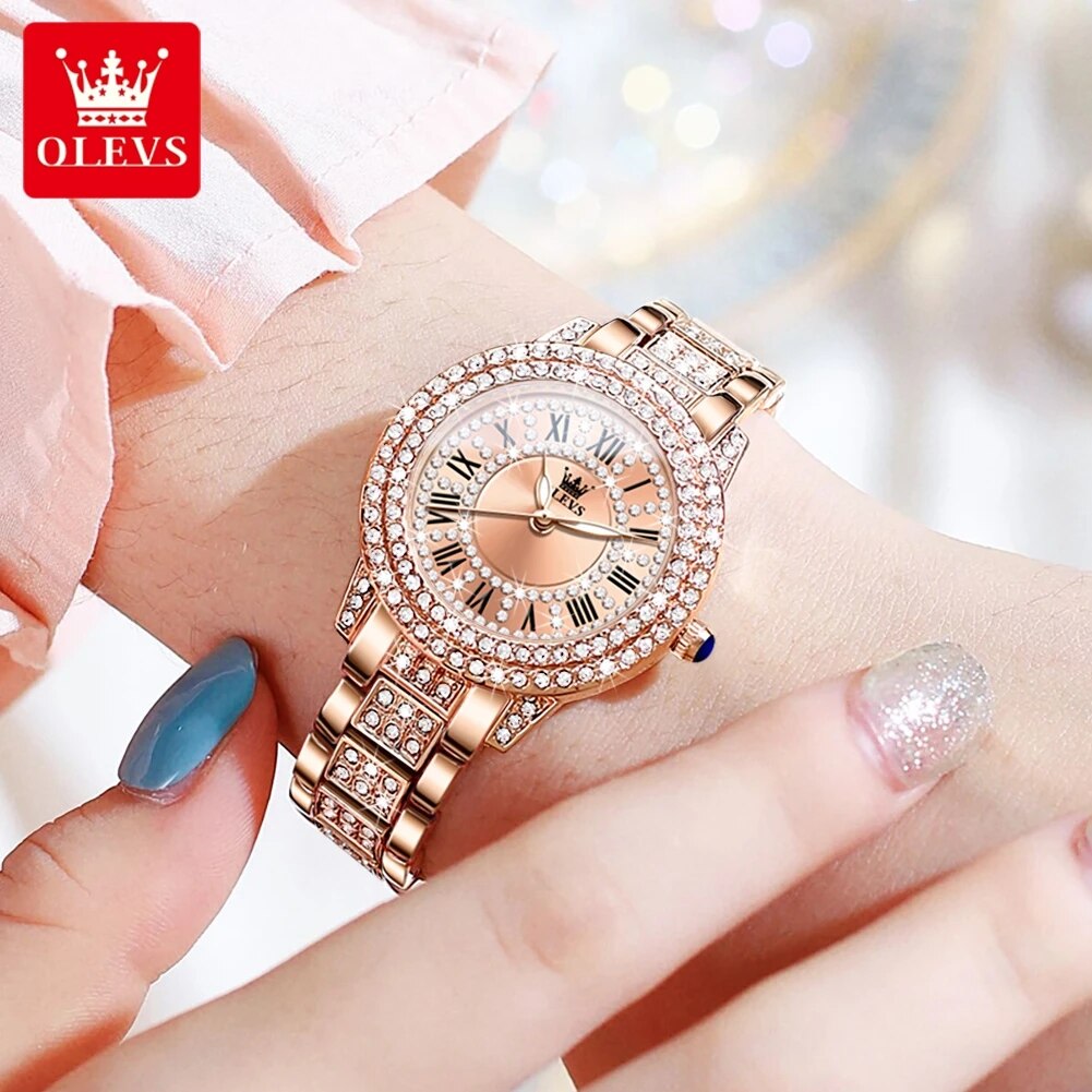 OLEVS jam tangan kuarsa wanita - Luxury Watch Gold ulasan dan harga