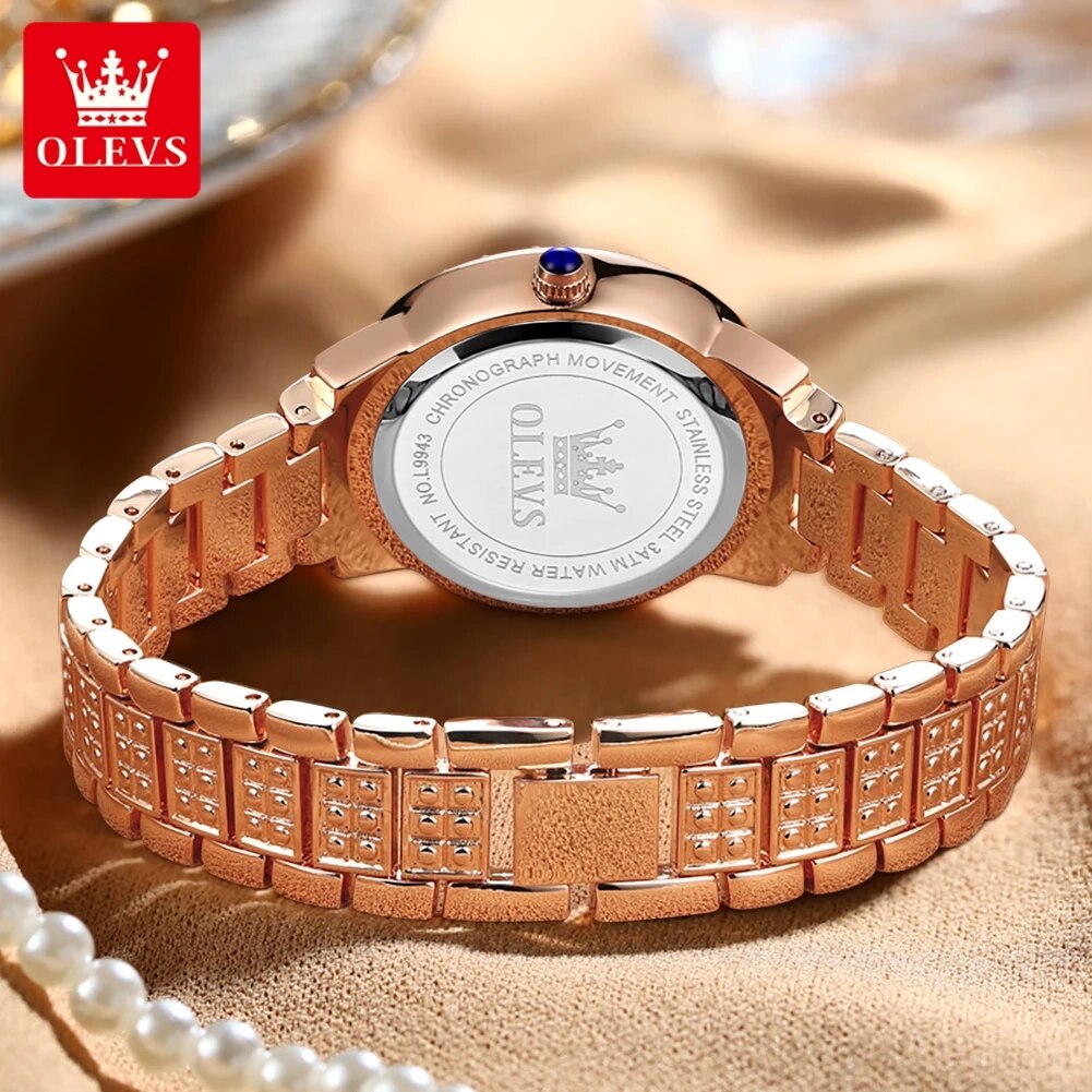 OLEVS jam tangan kuarsa wanita - Luxury Watch Gold ulasan dan harga