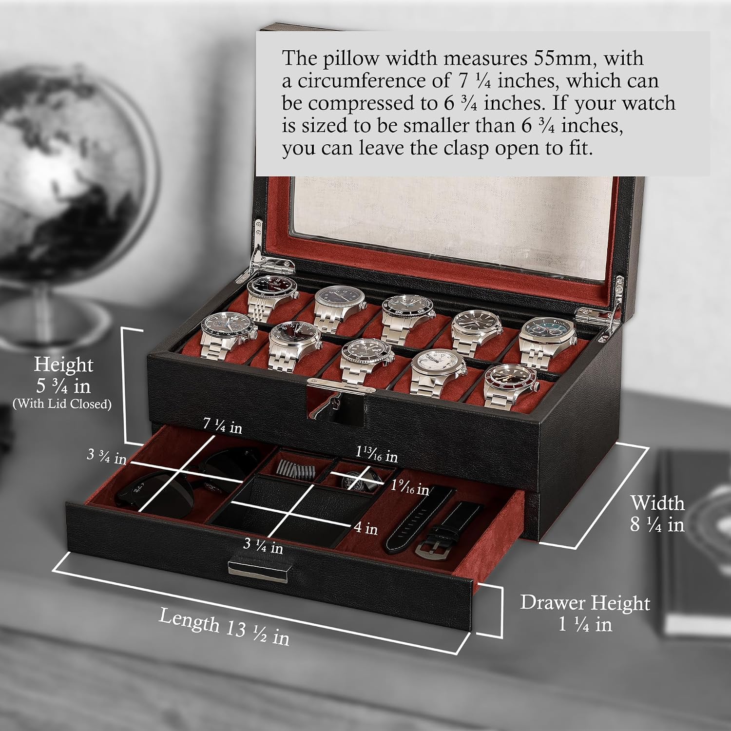 Kotak Jam Tangan 10 Slot dari  - Luxury Watch Display Case ulasan dan harga