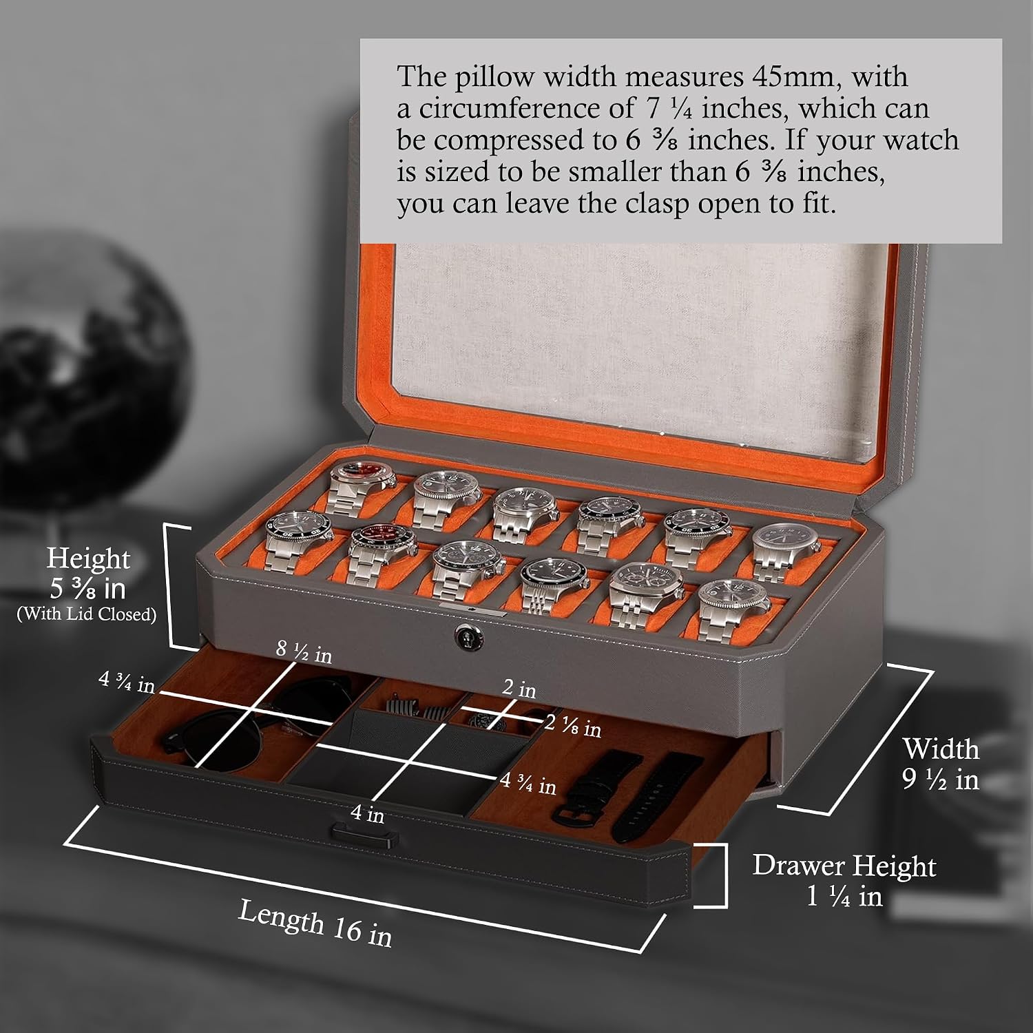 Kotak Jam Tangan Kulit 12 Slot - Luxury Watch Display Case ulasan dan harga