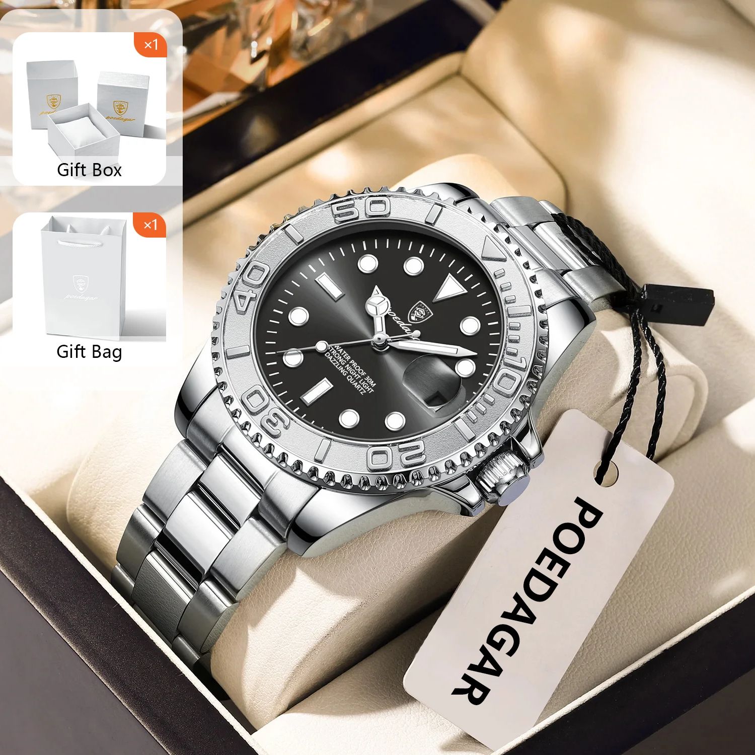 POEDAGAR Jam Tangan Pria Olahr - Luxury Watch Box ulasan dan harga