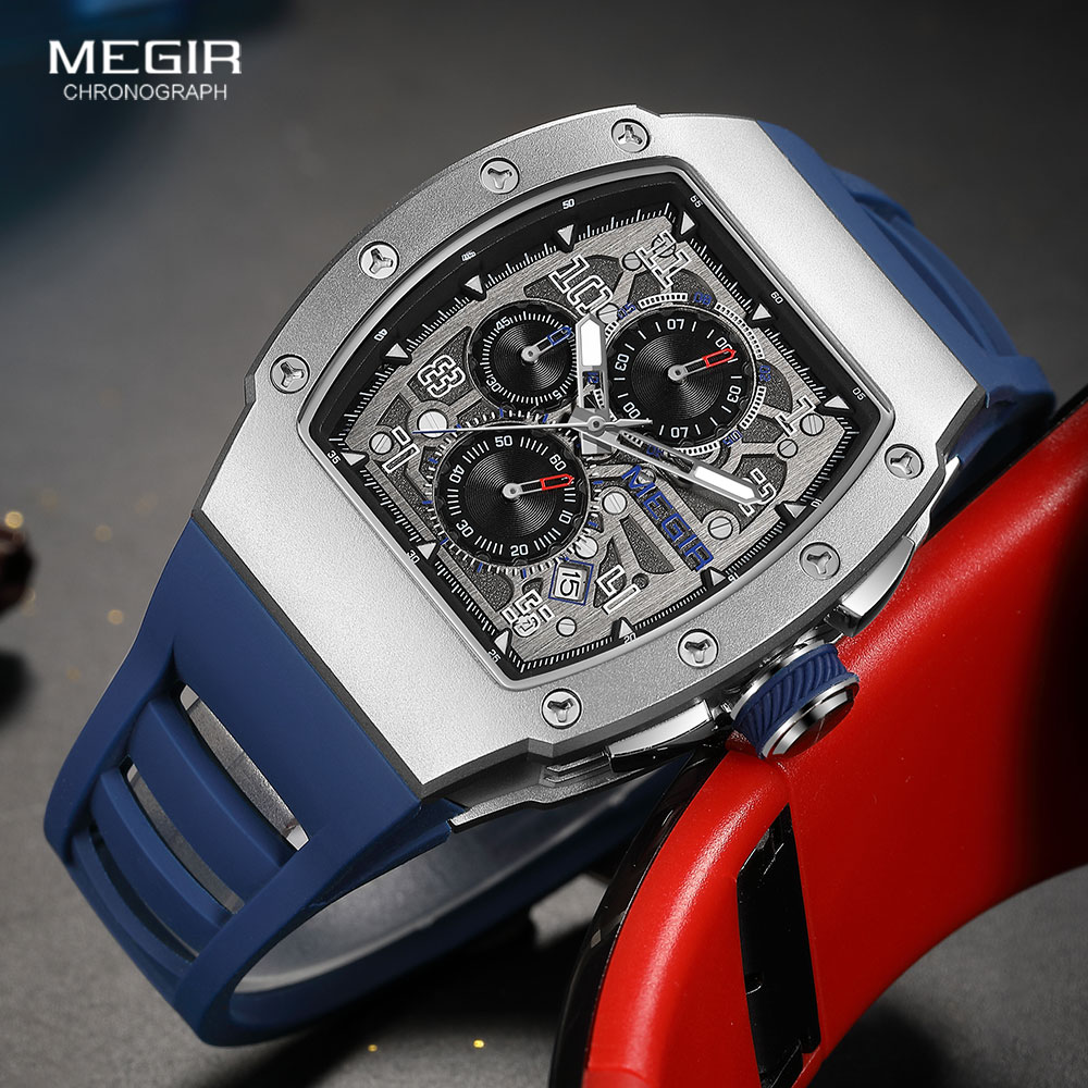 MEGIR jam tangan silikon pria, - Luxury Watch Green Dial ulasan dan harga