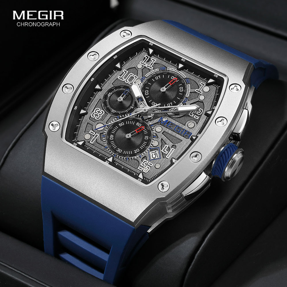 MEGIR jam tangan silikon pria, - Luxury Watch Green Dial ulasan dan harga