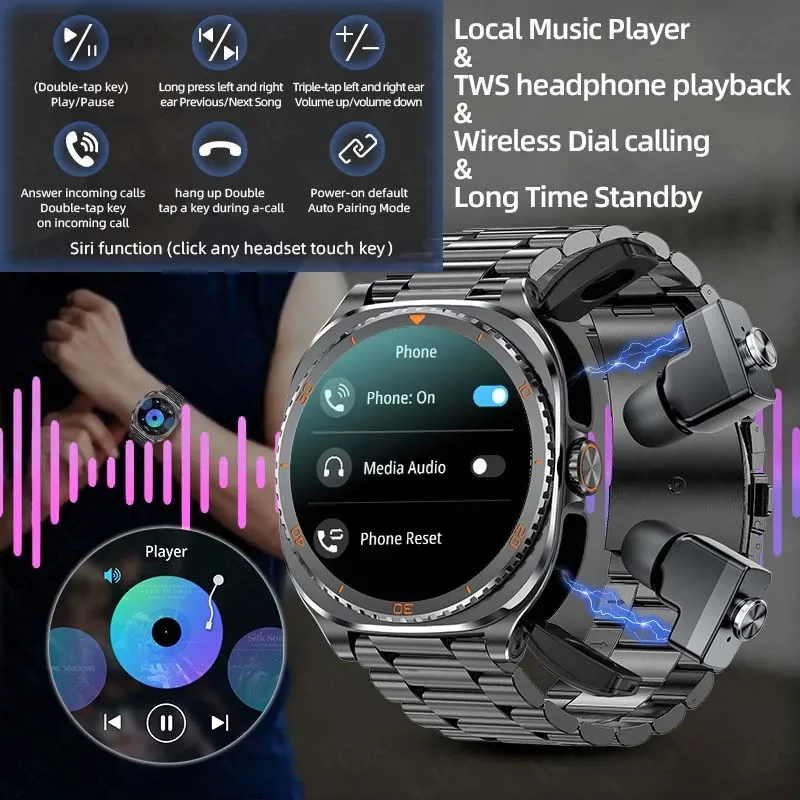 Jam Tangan Pintar TWS 2-in-1 N - Luxury Watch Korea ulasan dan harga