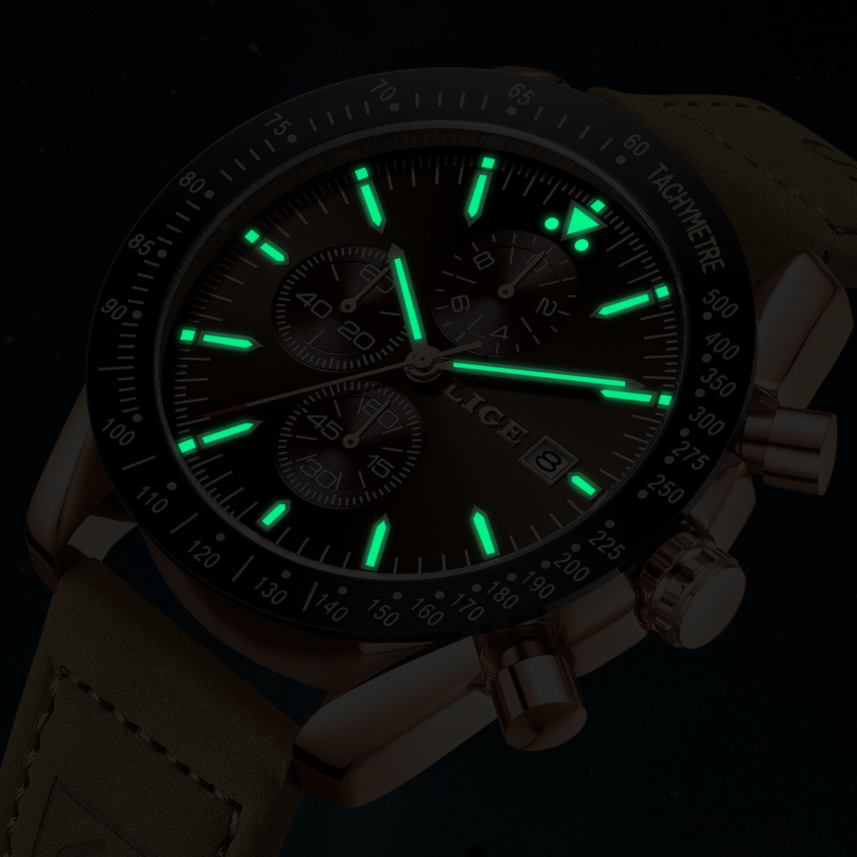 LIGE Jam Tangan Kulit Jam Tang - Luxury Watch Box ulasan dan harga